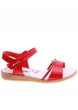 Dziewczęce czerwone sandały na płaskim obcasie /D5-2 16316 T221/ ze sklepu Pantofelek24.pl w kategorii Sandały dziecięce - zdjęcie 172623841