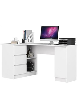 Białe duże biurko narożne z szufladami i szafką lewostronne - Osmen 3X ze sklepu Edinos.pl w kategorii Biurka dziecięce - zdjęcie 172624064