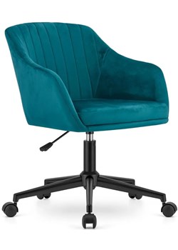 Zielone aksamitne biurowe krzesło obrotowe - Brasi ze sklepu Edinos.pl w kategorii Krzesła biurowe - zdjęcie 172624220