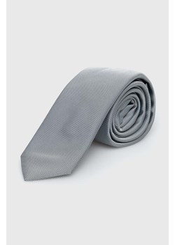 HUGO krawat jedwabny kolor szary 50520644 ze sklepu ANSWEAR.com w kategorii Krawaty - zdjęcie 172625573