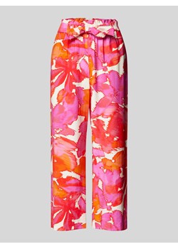Spodnie materiałowe z szerokimi nogawkami i wiązanym paskiem ze sklepu Peek&Cloppenburg  w kategorii Spodnie damskie - zdjęcie 172626633