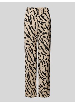Spodnie materiałowe z szeroką nogawką i fakturowanym wzorem model ‘LUNA’ ze sklepu Peek&Cloppenburg  w kategorii Spodnie damskie - zdjęcie 172626732