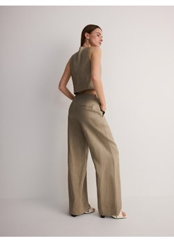 Reserved - Spodnie z lnu - beżowy ze sklepu Reserved w kategorii Spodnie damskie - zdjęcie 172628653