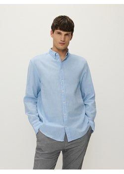 Reserved - Koszula regular z lnem - jasnoniebieski ze sklepu Reserved w kategorii Koszule męskie - zdjęcie 172628743