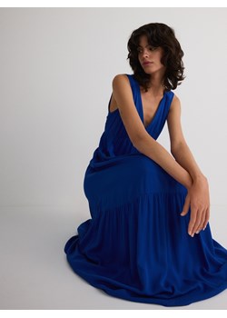 Reserved - Sukienka z wiskozy - niebieski ze sklepu Reserved w kategorii Sukienki - zdjęcie 172629283