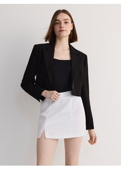 Reserved - Spódnica mini z lnem - biały ze sklepu Reserved w kategorii Spódnice - zdjęcie 172629303
