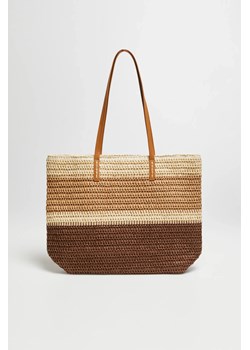 Duża plażowa torba beżowa ze sklepu Moodo.pl w kategorii Torby Shopper bag - zdjęcie 172629831