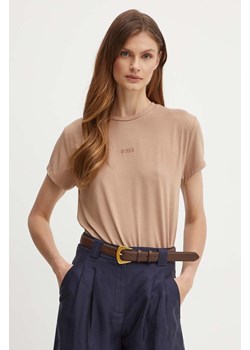 BOSS t-shirt damski kolor beżowy 50525711 ze sklepu ANSWEAR.com w kategorii Bluzki damskie - zdjęcie 172630200
