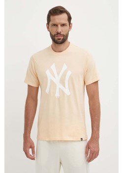 47 brand t-shirt bawełniany MLB New York Yankees kolor pomarańczowy z nadrukiem BB017TEMIME617760AF ze sklepu ANSWEAR.com w kategorii T-shirty męskie - zdjęcie 172630443