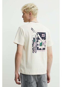 Kaotiko t-shirt bawełniany kolor beżowy z nadrukiem AN014-01S-G00 ze sklepu ANSWEAR.com w kategorii T-shirty męskie - zdjęcie 172630492