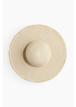 H & M - Słomkowy kapelusz z postrzępionym brzegiem - Beżowy ze sklepu H&M w kategorii Kapelusze damskie - zdjęcie 172631032