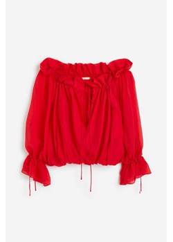 H & M - Bluzka z odkrytymi ramionami - Czerwony ze sklepu H&M w kategorii Bluzki damskie - zdjęcie 172631070