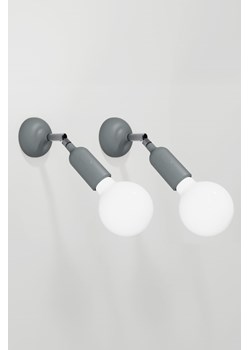 H & M - Zestaw 2 Silikonowych Lamp Z Żarówkami - Szary ze sklepu H&M w kategorii Lampy ścienne - zdjęcie 172631133