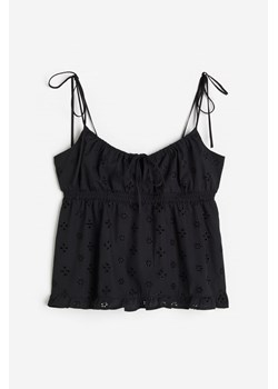 H & M - Top z wiązanym detalem - Czarny ze sklepu H&M w kategorii Bluzki damskie - zdjęcie 172631153