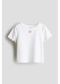 H & M - T-shirt z nadrukiem - Biały ze sklepu H&M w kategorii Bluzki dziewczęce - zdjęcie 172631273