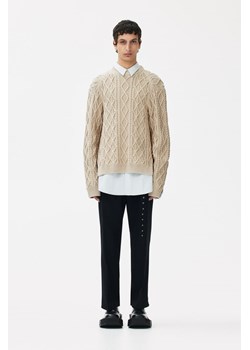 H & M - Sweter oversize w warkoczowy splot - Beżowy ze sklepu H&M w kategorii Swetry męskie - zdjęcie 172631280