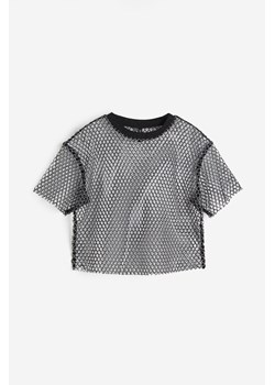 H & M - Błyszczący top z siateczki - Czarny ze sklepu H&M w kategorii Bluzki damskie - zdjęcie 172631414