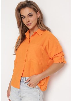 Pomarańczowa Koszula z Długim Rękawem Zapinana na Guziki Glaxia ze sklepu Born2be Odzież w kategorii Koszule damskie - zdjęcie 172634824
