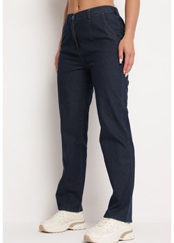 Granatowe Spodnie Regular o Klasycznym Fasonie z Kieszeniami Laburna ze sklepu Born2be Odzież w kategorii Jeansy damskie - zdjęcie 172634992