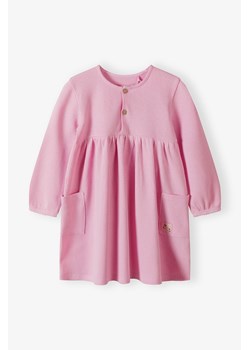 Różowa dzianinowa sukienka dla niemowlaka - 5.10.15. ze sklepu 5.10.15 w kategorii Sukienki niemowlęce - zdjęcie 172637994