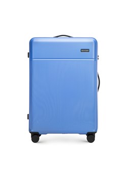 Duża walizka z ABS-u z pionowymi paskami niebieska ze sklepu WITTCHEN w kategorii Walizki - zdjęcie 172639600