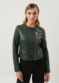 Zielona skórzana kurtka damska ze sklepu OCHNIK w kategorii Kurtki damskie - zdjęcie 172639852
