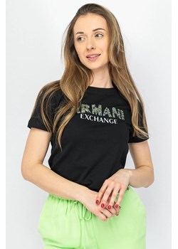 t-shirt damski armani exchange 3dyt13 yj8qz 1200 czarny ze sklepu Royal Shop w kategorii Bluzki damskie - zdjęcie 172639984