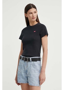 Levi&apos;s t-shirt bawełniany damski kolor czarny 000KK ze sklepu ANSWEAR.com w kategorii Bluzki damskie - zdjęcie 172640123