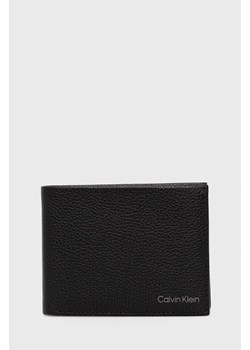 Calvin Klein Portfel skórzany męski kolor czarny ze sklepu ANSWEAR.com w kategorii Portfele męskie - zdjęcie 172640164