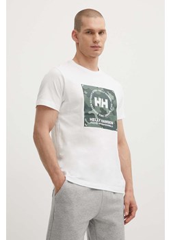 Helly Hansen t-shirt bawełniany kolor biały wzorzysty ze sklepu ANSWEAR.com w kategorii T-shirty męskie - zdjęcie 172640184