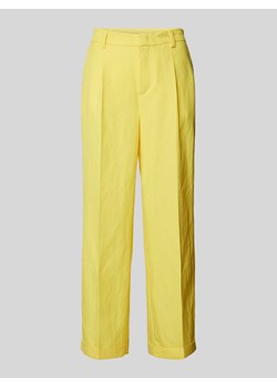Spodnie materiałowe o rozkloszowanym kroju z zakładkami w pasie ze sklepu Peek&Cloppenburg  w kategorii Spodnie damskie - zdjęcie 172641044