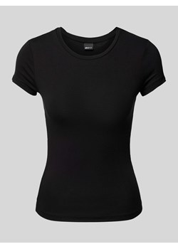 T-shirt z prążkowanym okrągłym dekoltem ze sklepu Peek&Cloppenburg  w kategorii Bluzki damskie - zdjęcie 172641111