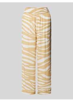 Spodnie materiałowe o rozkloszowanym kroju ze wzorem na całej powierzchni ze sklepu Peek&Cloppenburg  w kategorii Spodnie damskie - zdjęcie 172641141