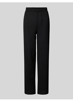 Spodnie materiałowe z szeroką nogawką i fakturowanym wzorem model ‘LUNA’ ze sklepu Peek&Cloppenburg  w kategorii Spodnie damskie - zdjęcie 172641173