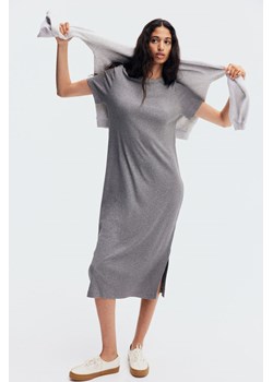 H & M - Sukienka z dżerseju w prążki - Szary ze sklepu H&M w kategorii Sukienki - zdjęcie 172641423