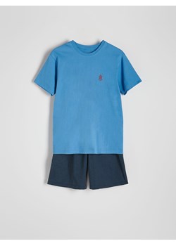 Reserved - Dwuczęściowa piżama z haftem - niebieski ze sklepu Reserved w kategorii Piżamy męskie - zdjęcie 172644801