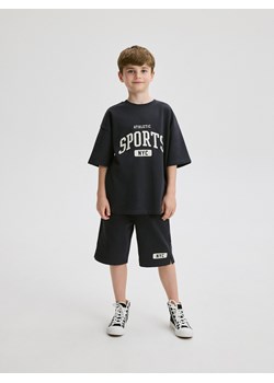 Reserved - Bawełniany komplet z nadrukiem - ciemnoszary ze sklepu Reserved w kategorii T-shirty chłopięce - zdjęcie 172644814