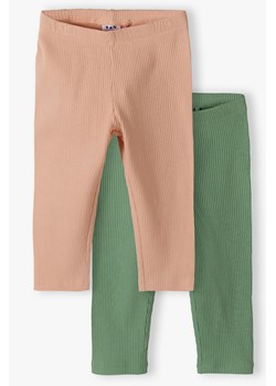 Leginsy w prążki - różowe i zielone - 2pak - Limited Edition ze sklepu 5.10.15 w kategorii Spodnie dziewczęce - zdjęcie 172645200