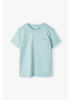 Niebieski bawełniany t-shirt z kieszonką - 5.10.15. ze sklepu 5.10.15 w kategorii T-shirty chłopięce - zdjęcie 172645210