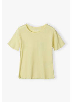 Dzianinowa bluzka z ażurowym delikatnym wzorem - żółta - 5.10.15. ze sklepu 5.10.15 w kategorii Bluzki dziewczęce - zdjęcie 172645223