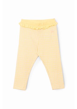Spodnie dziewczęce sportowe z falbanką - żółte w kratkę ze sklepu 5.10.15 w kategorii Odzież dla niemowląt - zdjęcie 172645232