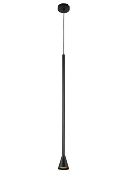 Czarna nowoczesna cienka lampa wisząca do salonu - V055-Puffo ze sklepu Edinos.pl w kategorii Lampy wiszące - zdjęcie 172646161