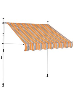 Markiza balkonowa pomarańczowo-niebieskie pasy - Marcus ze sklepu Edinos.pl w kategorii Tekstylia ogrodowe - zdjęcie 172646290