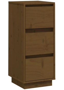 Drewniana komoda z 3 szufladami miodowy brąz - Ewis 3X ze sklepu Edinos.pl w kategorii Komody - zdjęcie 172646351
