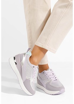 Fioletowe sneakersy na koturnie Zaneta ze sklepu Zapatos w kategorii Buty sportowe damskie - zdjęcie 172647964