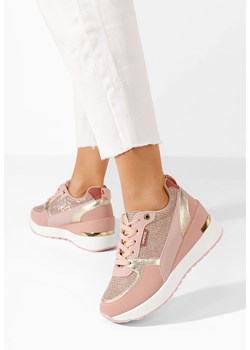 Różowe sneakersy na koturnie Zaneta ze sklepu Zapatos w kategorii Buty sportowe damskie - zdjęcie 172647974