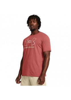 Męski t-shirt z nadrukiem Under Armour UA Foundation Short Sleeve - łososiowy ze sklepu Sportstylestory.com w kategorii T-shirty męskie - zdjęcie 172649411