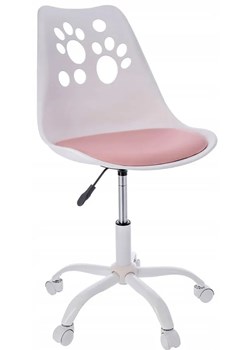 Biało-różowe krzesło obrotowe dla dzieci - Fiti 3X ze sklepu Edinos.pl w kategorii Fotele dziecięce - zdjęcie 172649944