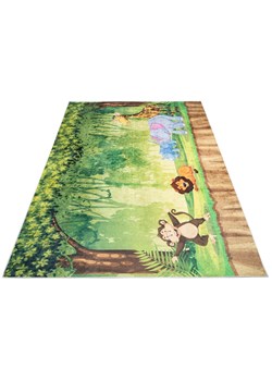 Kolorowy dywan dziecięcy ze zwierzętami w dżungli - Hazo 5X ze sklepu Edinos.pl w kategorii Tekstylia dziecięce - zdjęcie 172649954