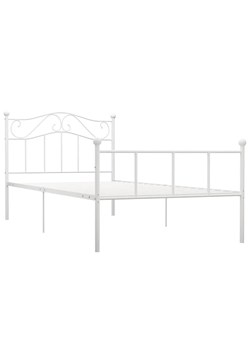 Białe pojedyncze łóżko metalowe 90x200 cm - Okla ze sklepu Edinos.pl w kategorii Łóżka i materace - zdjęcie 172650094